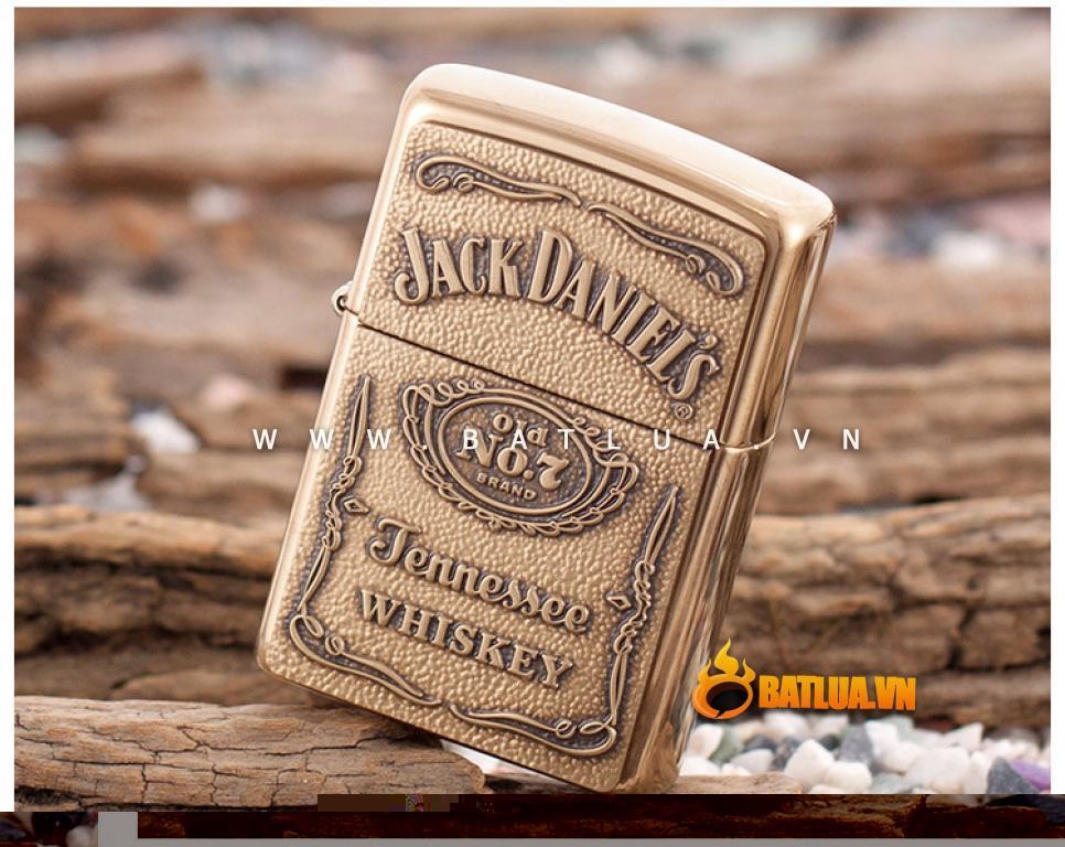 Bật lửa Zippo chính hãng mẫu đồng thương hiệu rượu vang Jack Daniels