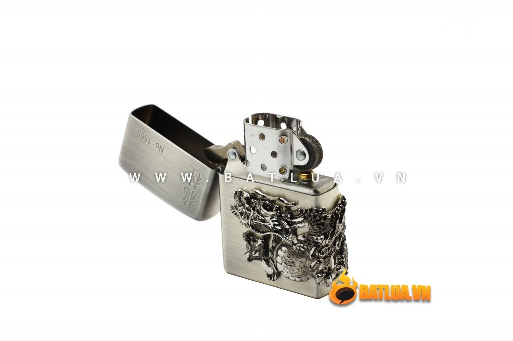 Bật lửa Zippo chính hãng phiên bản đặc biệt Rồng mạ bạc nổi