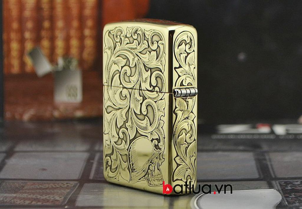 Bật lửa Zippo chính hãng đồng Armor dày khắc họa tiết cô gái