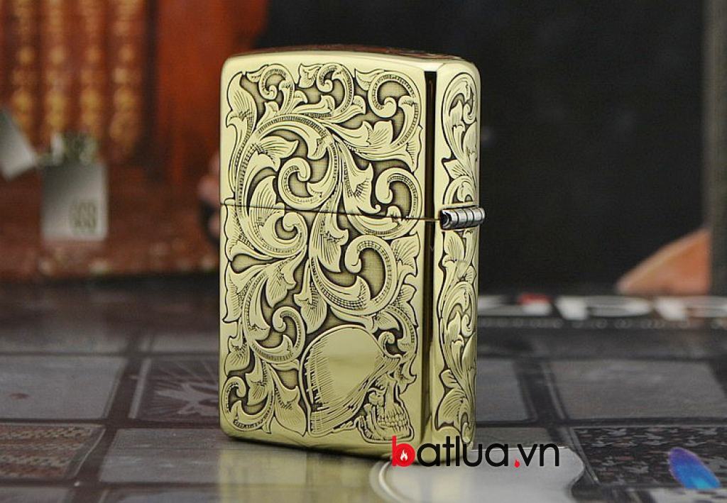 Bật lửa Zippo chính hãng đồng Armor dày khắc họa tiết cô gái