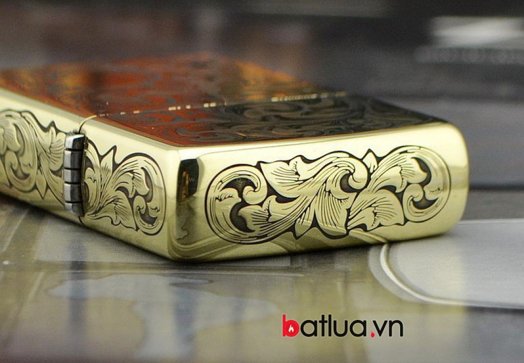 Bật lửa Zippo chính hãng đồng Armor dày khắc họa tiết cô gái