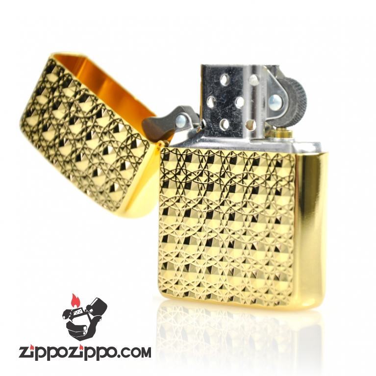 Bật lửa Zippo Đồng trạm khắc nổi hoa văn Original