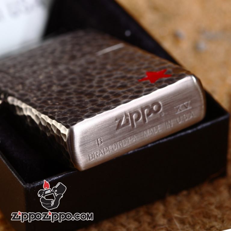 Bật lửa Zippo đồng bề mặt thiên thạch cổ