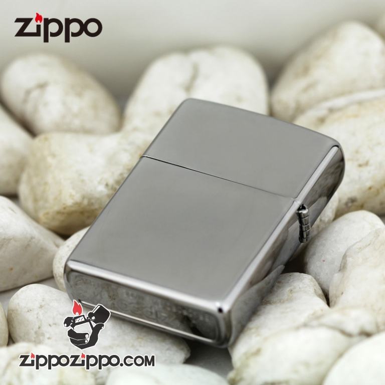 Bật lửa Zippo gương đen khắc lông vũ