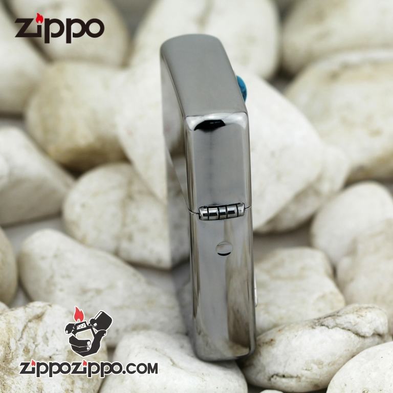 Bật lửa Zippo gương đen khắc lông vũ