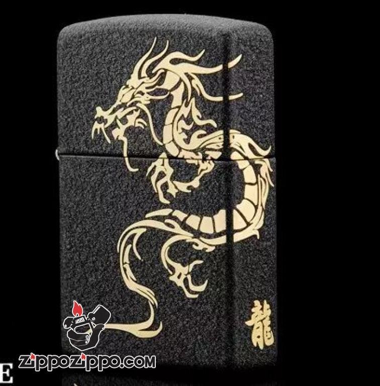 Bật lửa Zippo phiên bản màu đen nứt sơn The Dragon
