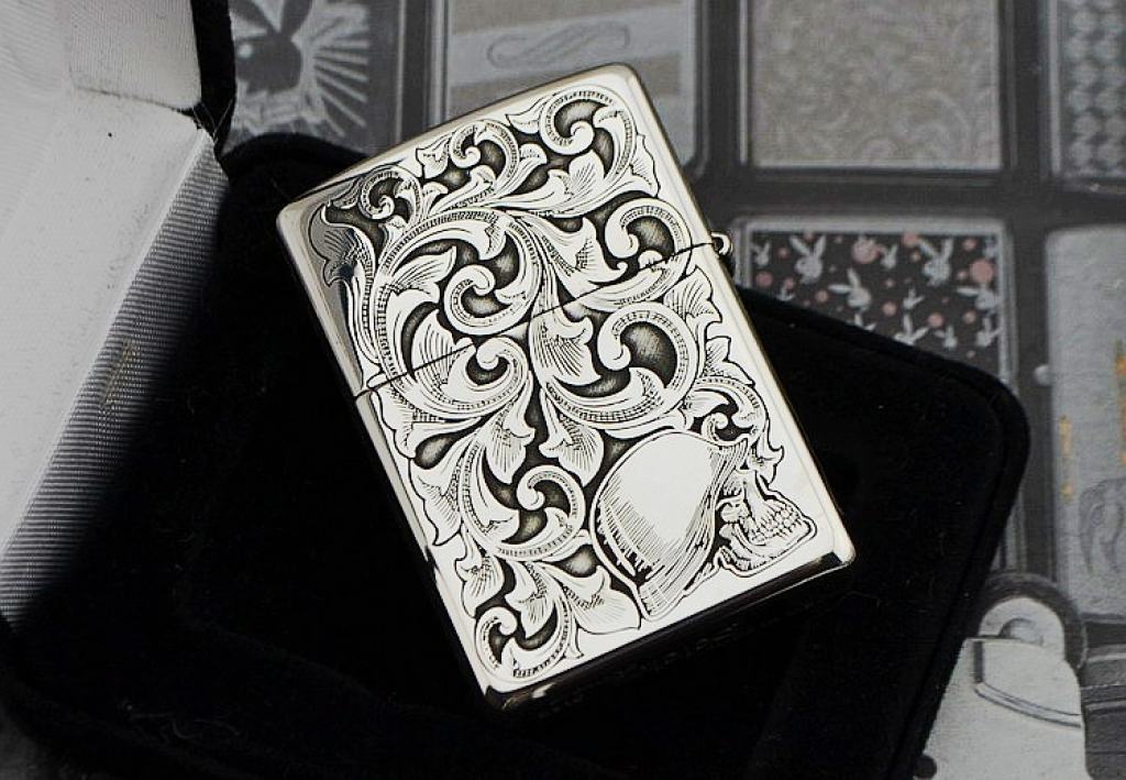 Bật lửa Zippo Bạc nguyên khối khắc hình cô gái