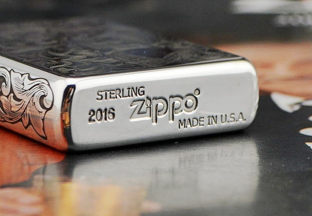 Bật lửa Zippo Bạc nguyên khối khắc hình cô gái