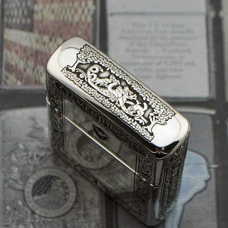 Bật lửa Zippo Bạc nguyên khối Game of Thrones New