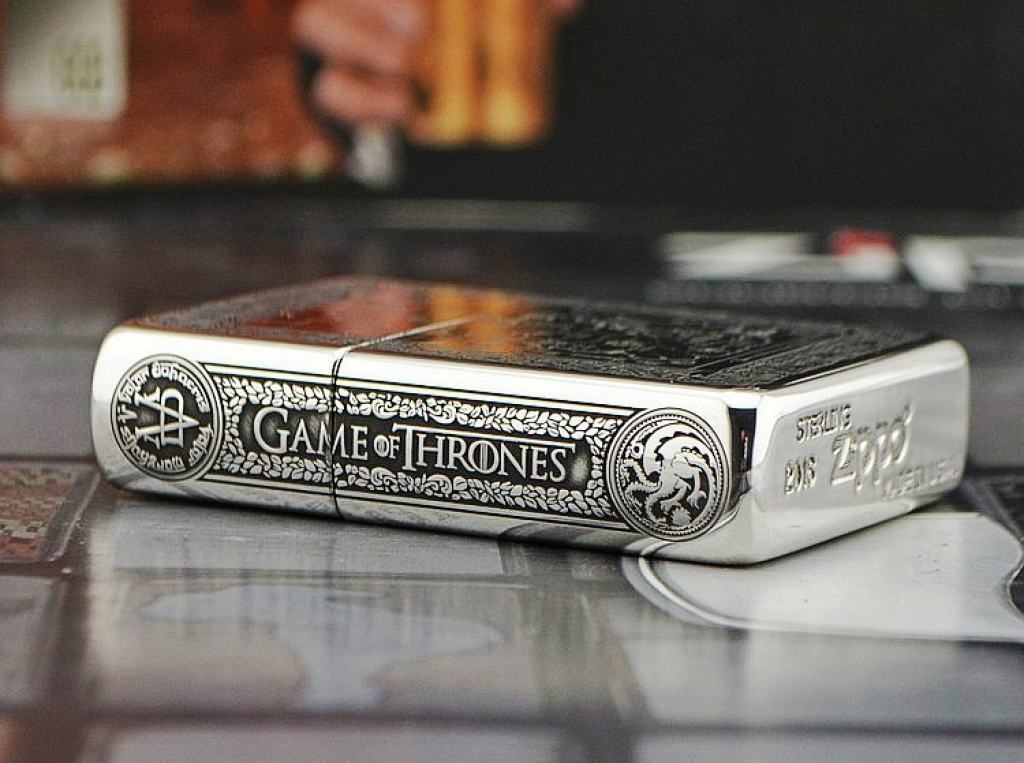 Bật lửa Zippo Bạc nguyên khối Game of Thrones New