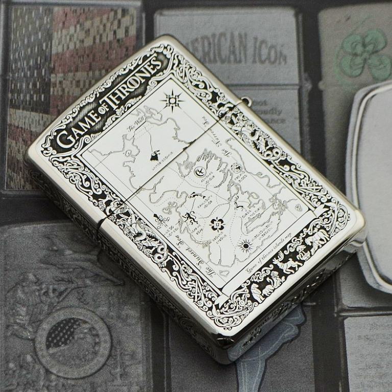 Bật lửa Zippo Bạc nguyên khối Game of Thrones New