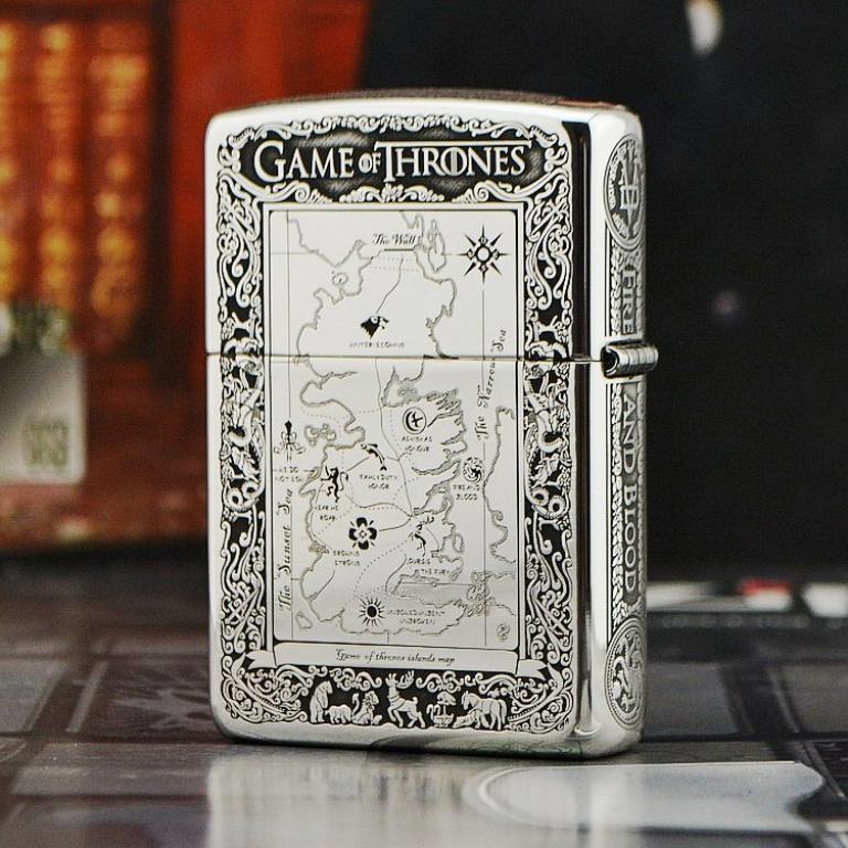 Bật lửa Zippo Bạc nguyên khối Game of Thrones New