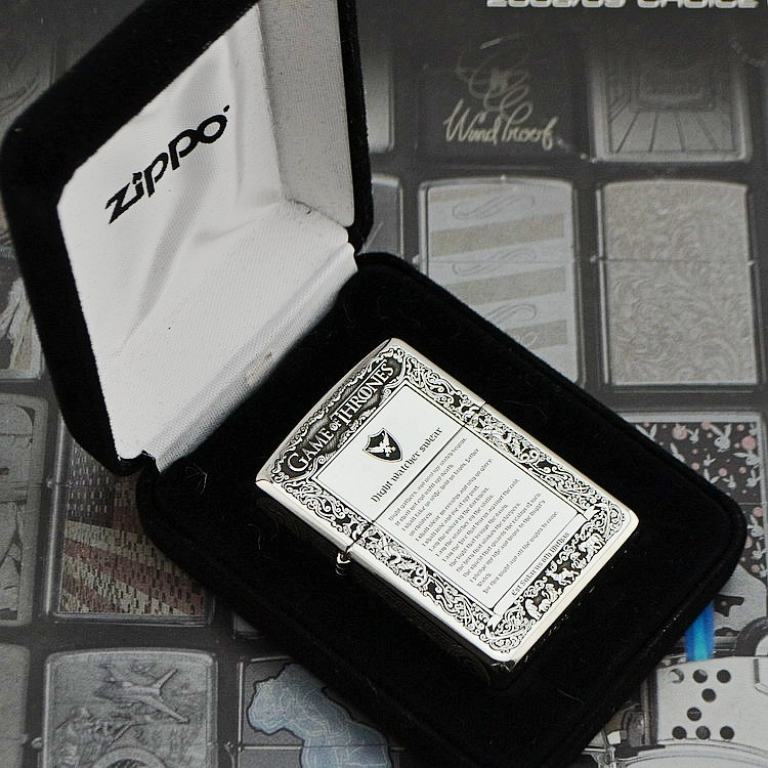 Bật lửa Zippo Bạc nguyên khối Game of Thrones New