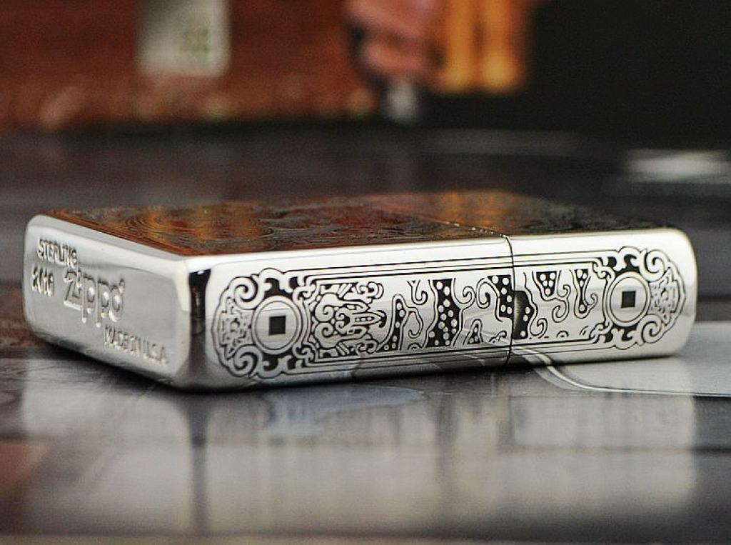 Bật lửa Zippo phiên bản Bạc nguyên khối khắc Tỳ Hưu