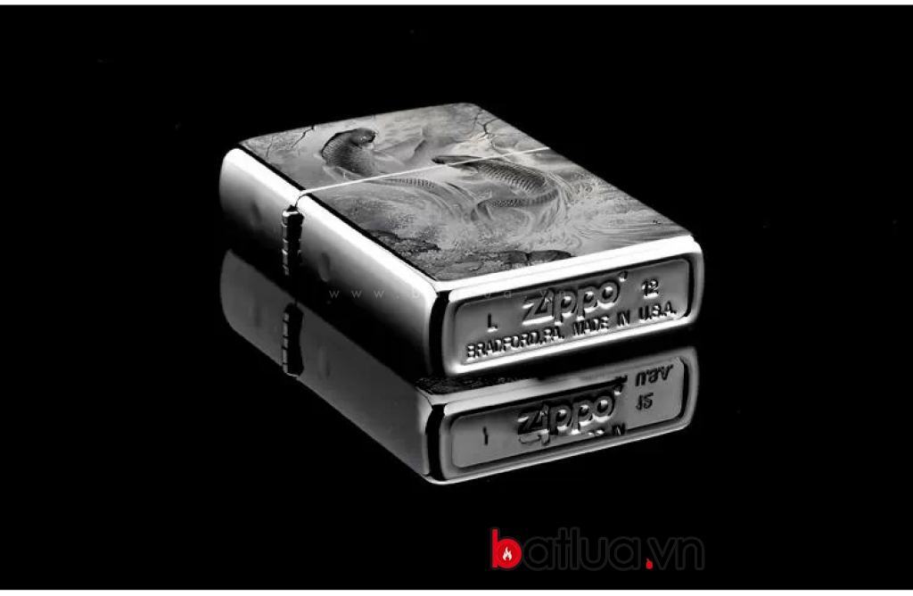 Bật lửa Zippo chính hãng bức tranh cá chép phong thủy