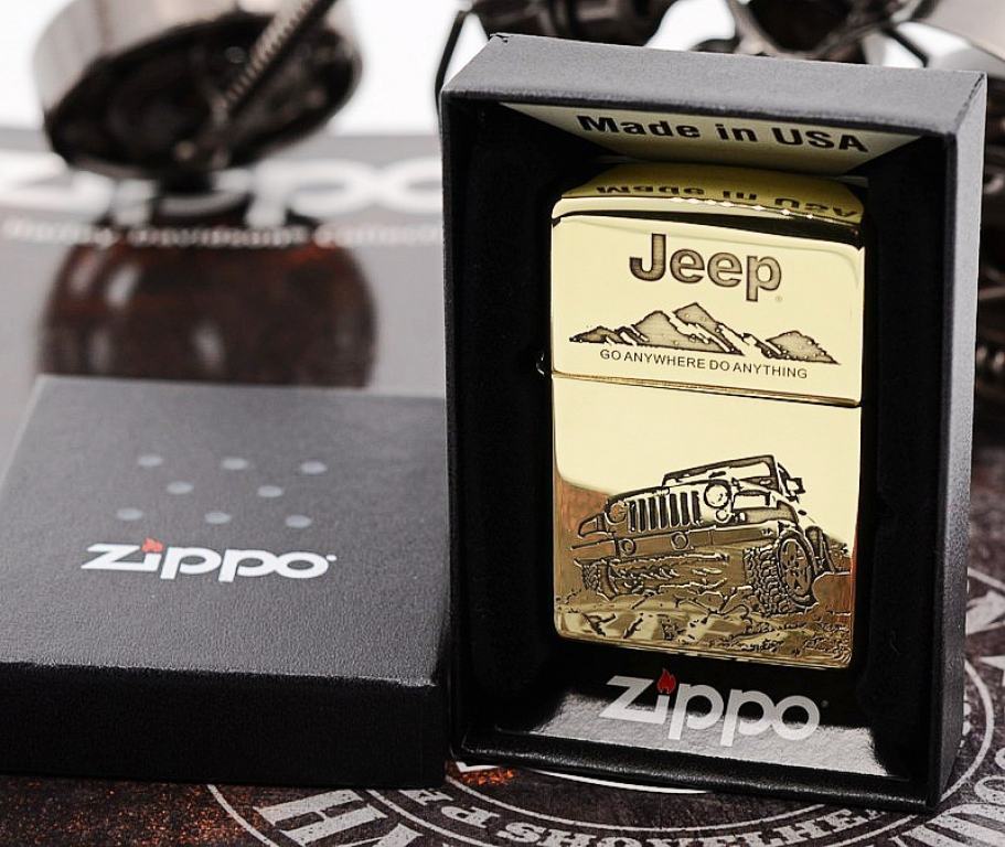 Zippo Chính Hãng Đồng Bóng Khắc Hình Xe Jeep Giới Hạn 5000 Mãu