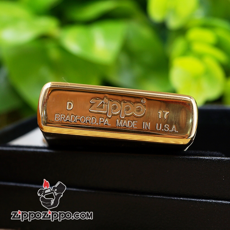 bật lửa zippo vàng bóng khắc Logo USA