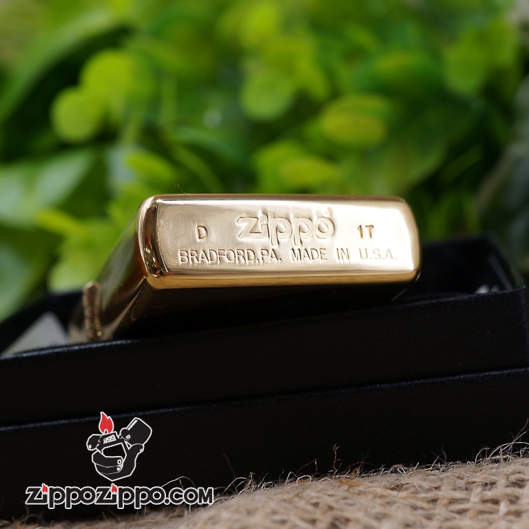 bật lửa zippo vàng bóng khắc Logo USA