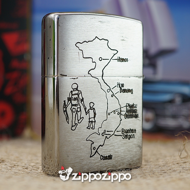 Bật lửa zippo chiến tranh việt nam sản xuất 2017 ( VIETNAM-CU CHI 69-70 )