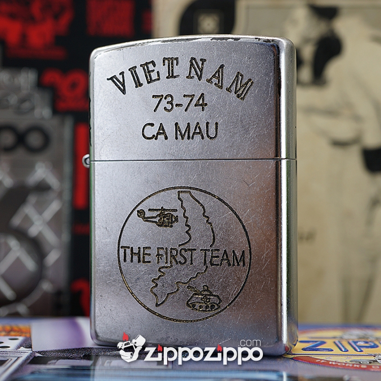 Bật lửa zippo chiến tranh việt nam sản xuất 2017 (Cà Mau 73-74)