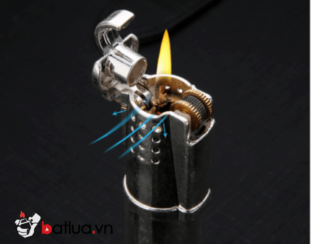 Bật Lửa Xăng Đá honest  Kiếu Dáng Cổ Điển Màu Đỏ