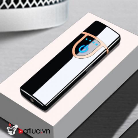 Bật Lửa Điện Sạc USB Màu Đen Bóng Sang Trọng