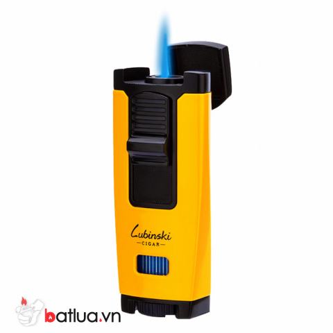 Bật lửa Lubinski khò 1 tia bao đựng sang trọng màu vàng