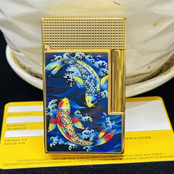 Bật lửa S.T. Dupont Ligne 2 Song Ngư Cát Tường – Kim Ngư Vượt Sóng | Tuyệt tác men nghệ thuật Pháp - Mã SP: DP0065