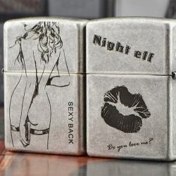 Bật lửa Zippo bạc cổ phiên bản Bad Girl - Mã SP: ZPC0847