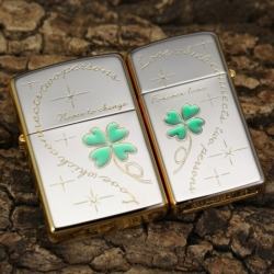 Bật lửa Zippo cặp Lucky Clover cỏ bốn lá may mắn - Mã SP: ZPC0380