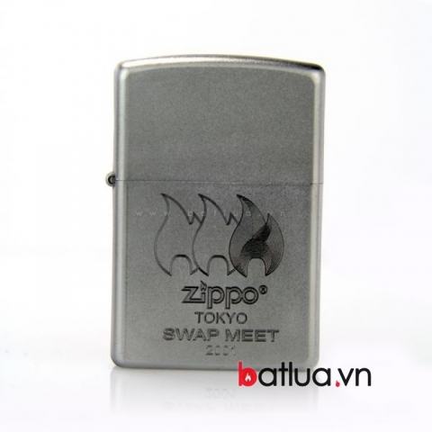 Bật lửa Zippo chính hãng bạc ngọn lửa Tokyo