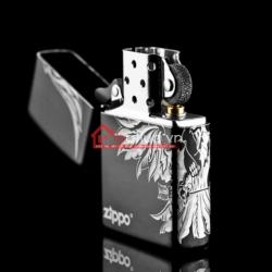 Bật lửa zippo chính hãng đen  khắc logo chim đại bàng dũng mãnh - Mã SP: BL09884