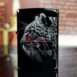 Bật lửa Zippo chính hãng đen tuyền hình chú Báo đêm - Mã SP: BL09956