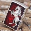 Bật lửa Zippo chính hãng mặt đỏ trạm khắc ngựa nổi