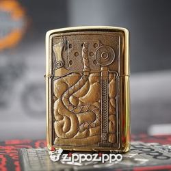 bật lửa zippo cổ dập nổi hình ruột zippo - Mã SP: ZPC1563
