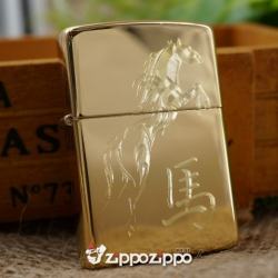 bật lửa zippo đòng khắc hình ngựa - Mã SP: ZPC1476