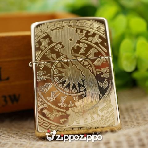 bật lửa zippo đồng khắc hoă văn bản đồ việt nam