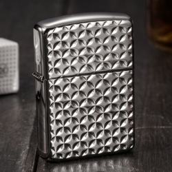 Bật lửa Zippo khắc hình elip bo tròn bao quanh - Mã SP: ZPC0429