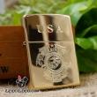 bật lửa zippo vàng bóng khắc Logo USA