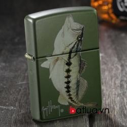 Bật lửa Zippo xanh in hình cá - Mã SP: BL10298
