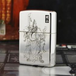 Zippo Chính Hãng Bạc Khối 925 Khắc Quan Vân Trường - Mã SP: ZPC1191