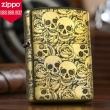 Zippo Chính Hãng Đồng Khắc 5 Năm Mặt Đầu Lâu Hoa Hồng Vỏ Dày Armor